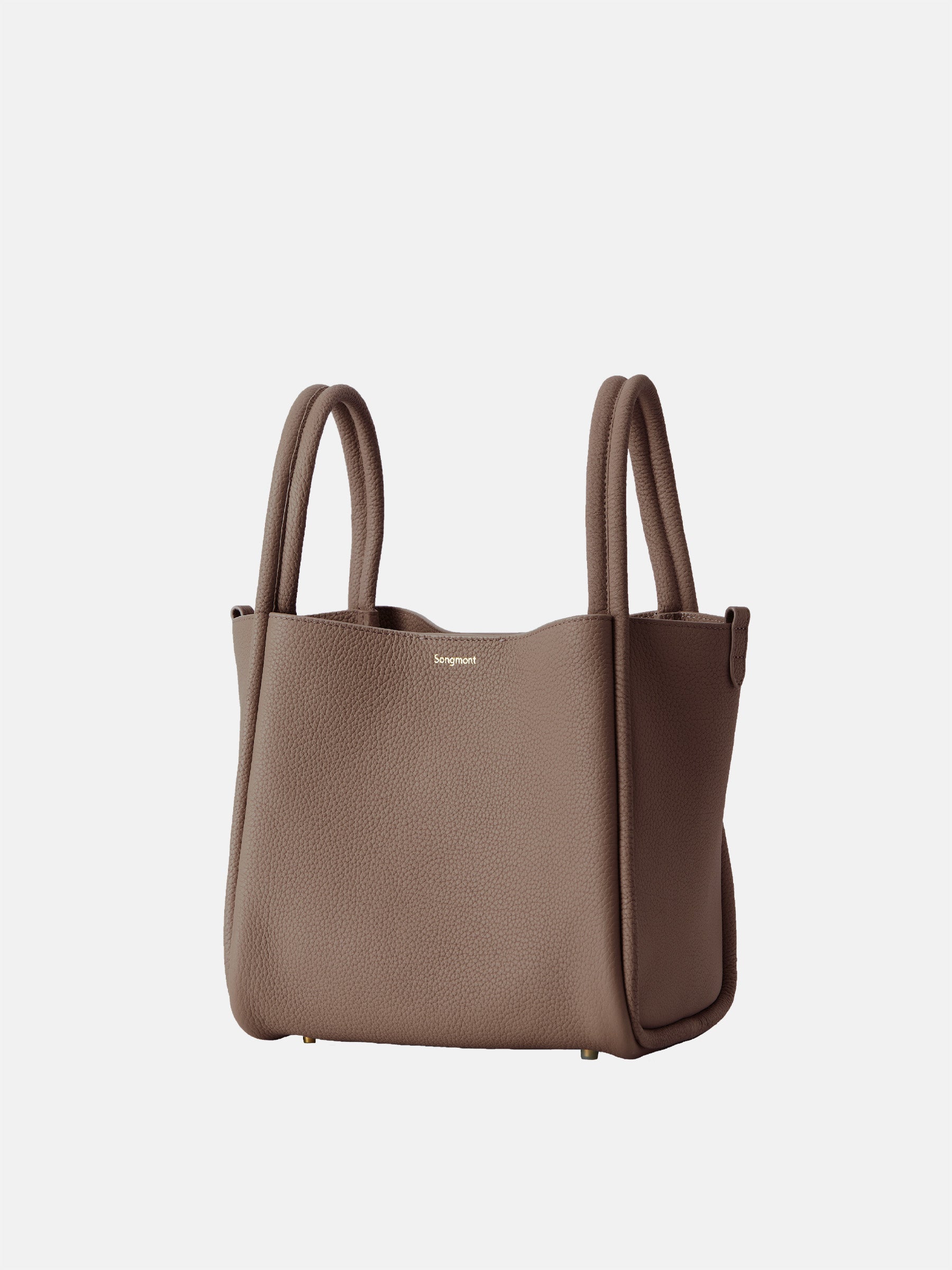 Korean Style Minimalistic Taupe Calfskin Leather Box Bag 