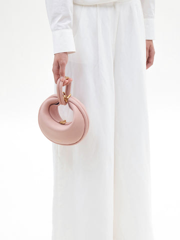 Small Luna Bag | Pink Cowhide Curved Shoulder Bag | Songmont