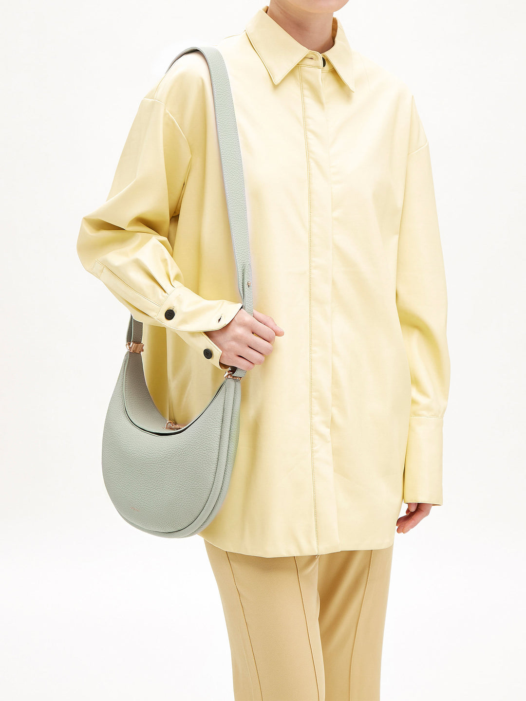 Luna Bag | Jade Cowhide Curved Shoulder Bag | Songmont