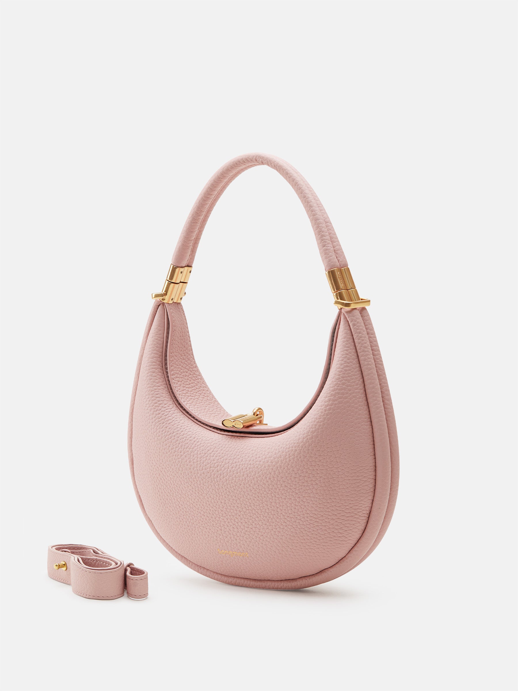 Small Luna Bag | Pink Cowhide Curved Shoulder Bag | Songmont