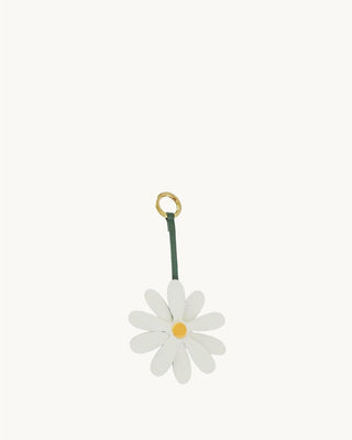 White leather daisy charm 