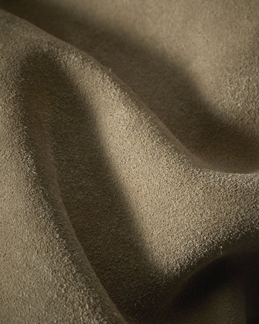 Dune suede fabric texture, supple and soft with a vintage weathered look, perfect for the Extra Large Yore Hobo Bag.