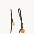 Faith Stone & Prayer Wheel Charm set, Sandal leather with gold metal charms and Songmont logo.