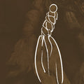 Freedom Cord braided charm with tassels, Sandal Camel color. Vegetable-tanned leather and fabric.