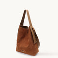 Large Drippy Tote Bag in caramel suede 