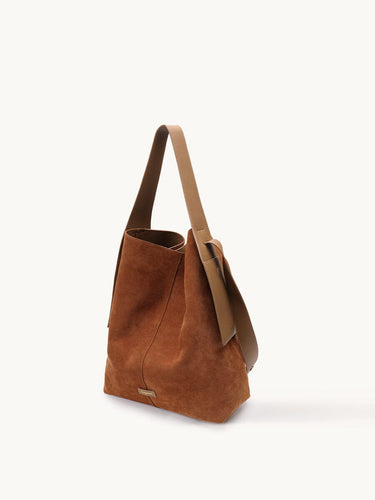 Large Drippy Tote Bag in caramel suede 
