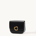 Large Reset Tofu Bag in Onyx black calf leather with gold-finish vintage Wonton ring detail.