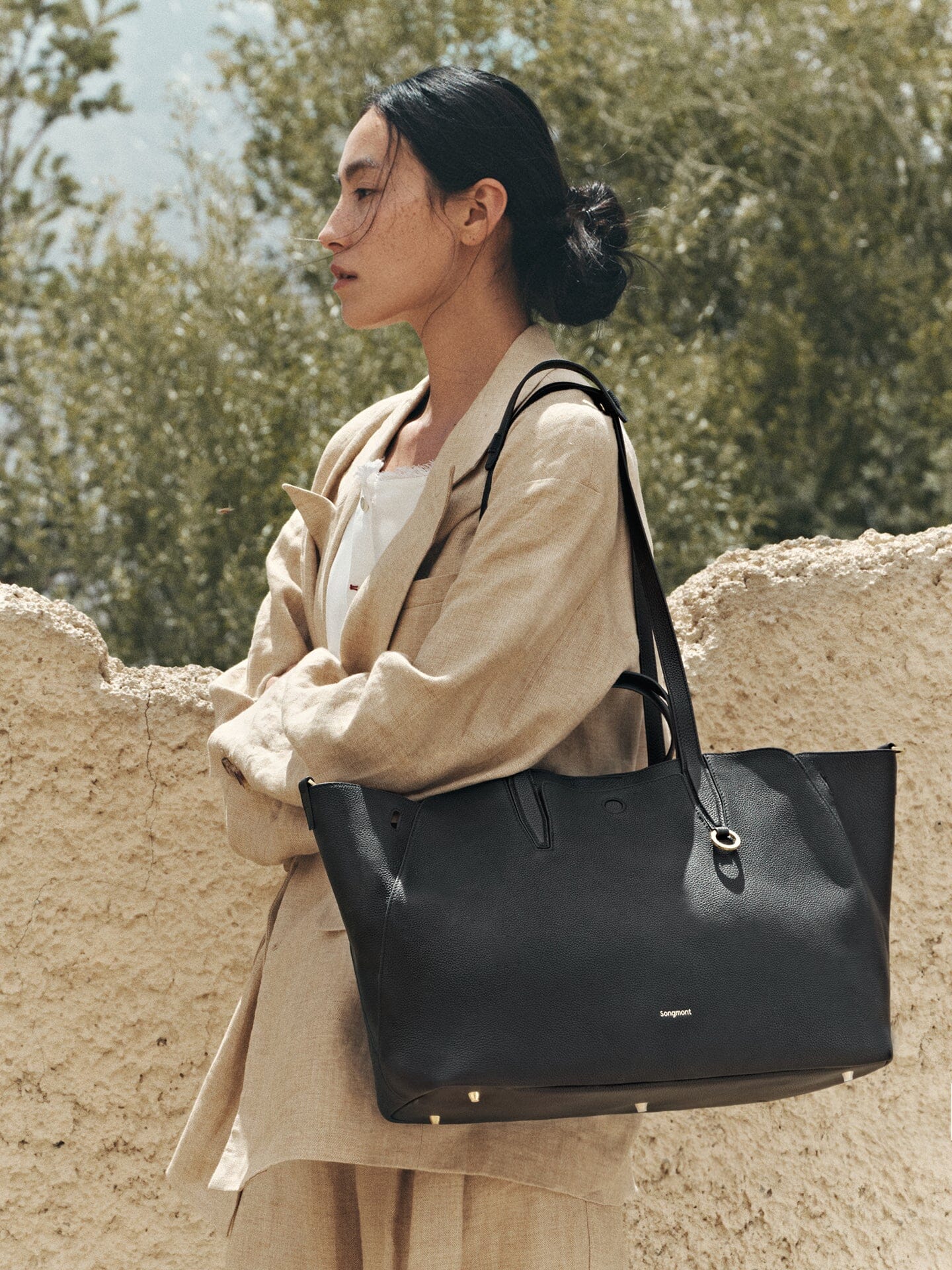 big tote travel bag Full-Grain Leather Tote