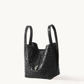 Black Woven Leather Bag