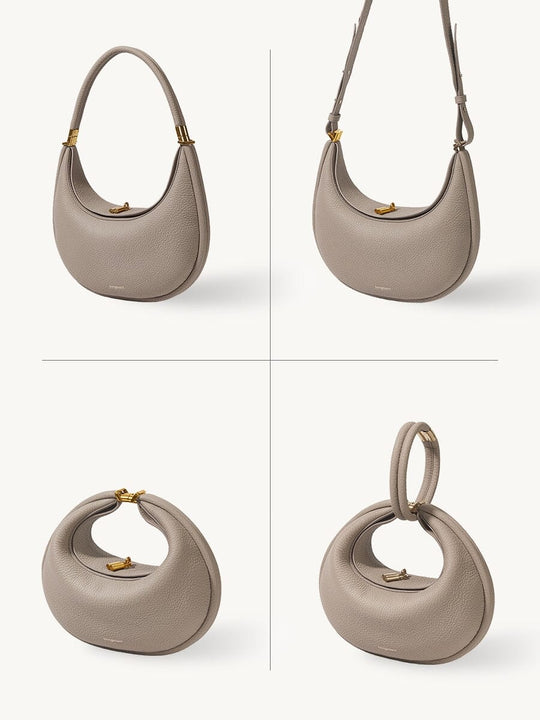 Metallic Luna Bag W/stone Handle