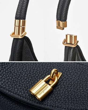Song mont Luna bag 黒 ハンドバッグ Luna Bag | Full-Grain Leather Crescent Shoulder Bag – Songmont