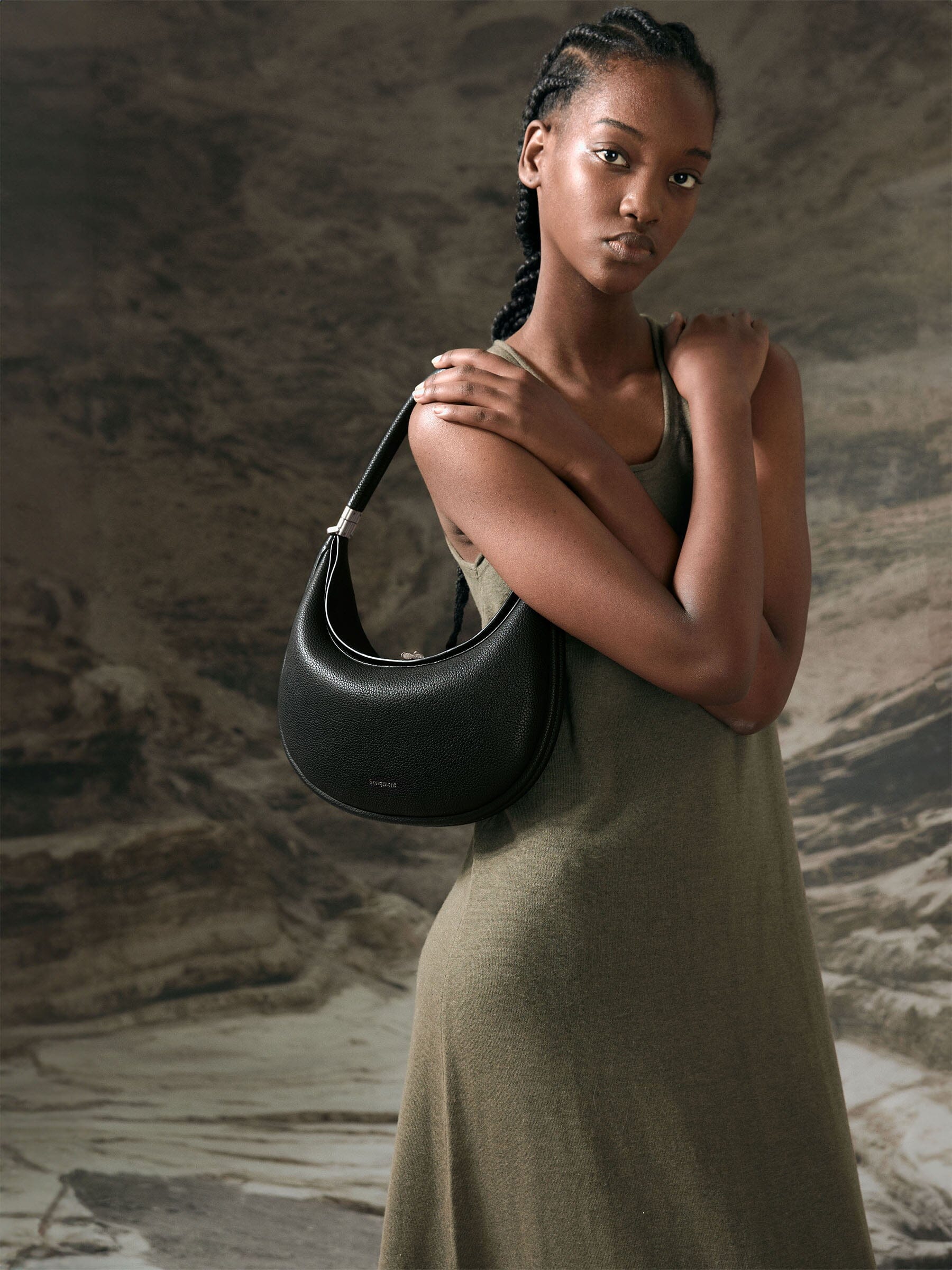 Luna Medium Leather Shoulder Bag | Silver Hardware Songmont Luna Medium Leather Shoulder Bag | Silver Hardware Songmont