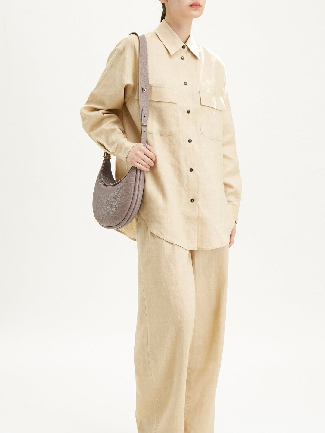 Structured Satin Luna Medium Bag