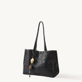 Black Medium Woven Shoulder Bag 