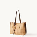 Medium Woven Tote Bag in Sulfur 