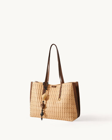 Medium Woven Tote Bag in Sulfur 