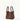 Medium Song Bag in chocolate brown textured full-grain leather with two top handles.