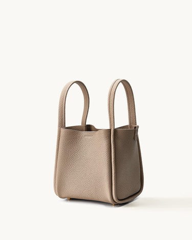 週末価格！Songmont medium bag cream apricot ミディアムレザーバケットバッグ |フルグレイン、クリームアプリコット