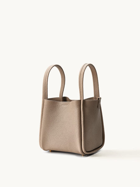 Medium leather bucket bag | Full-grain, Cream Apricot – Songmont