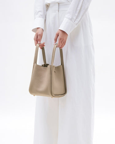 週末価格！Songmont medium bag cream apricot Medium leather bucket bag | Full-grain, Cream Apricot – Songmont