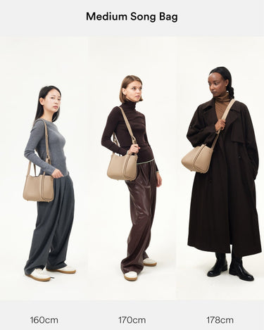 Medium leather bucket bag | Full-grain, Cream Apricot – Songmont