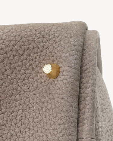 Medium Song Bag in Haze, textured nubuck leather with gold 'song mont' logo detail.