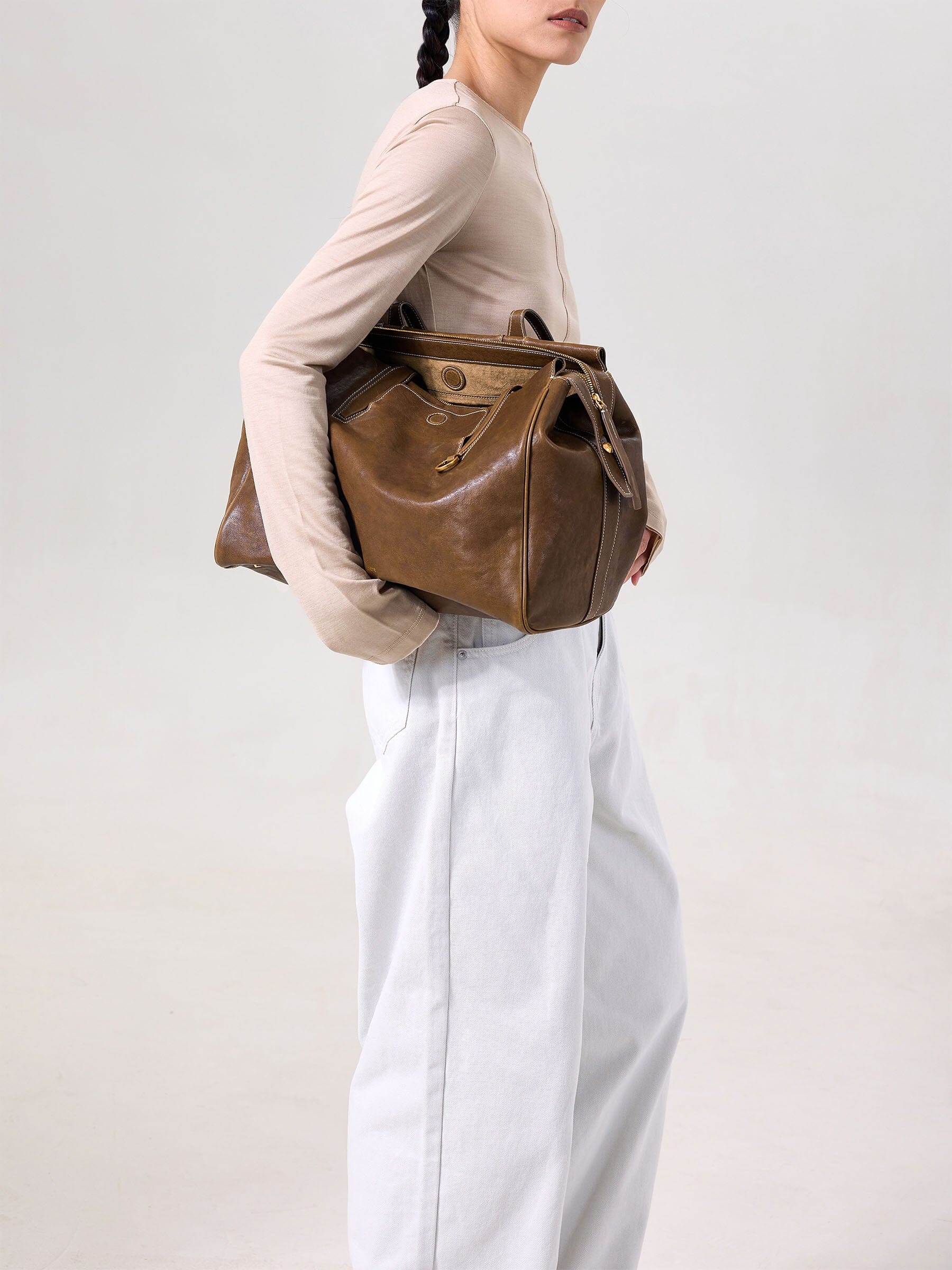Sac cabas Songmont Panier à légumes - Sac à main en cuir de vache Sac cabas Songmont Panier à légumes - Sac à main en cuir de vache