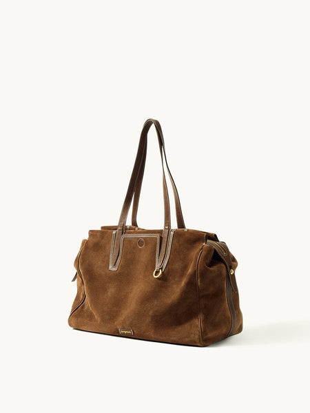 Medium Yore Duffle Bag in Sandal Suede | Travel Bag | Elegant