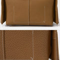 Mini Drippy Roof Bag in Mocha, crafted from textured full-grain leather with contrast stitching.
