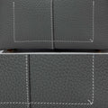 Mini Drippy Roof Bag in Stardust pebble-grain leather with white contrast stitching.