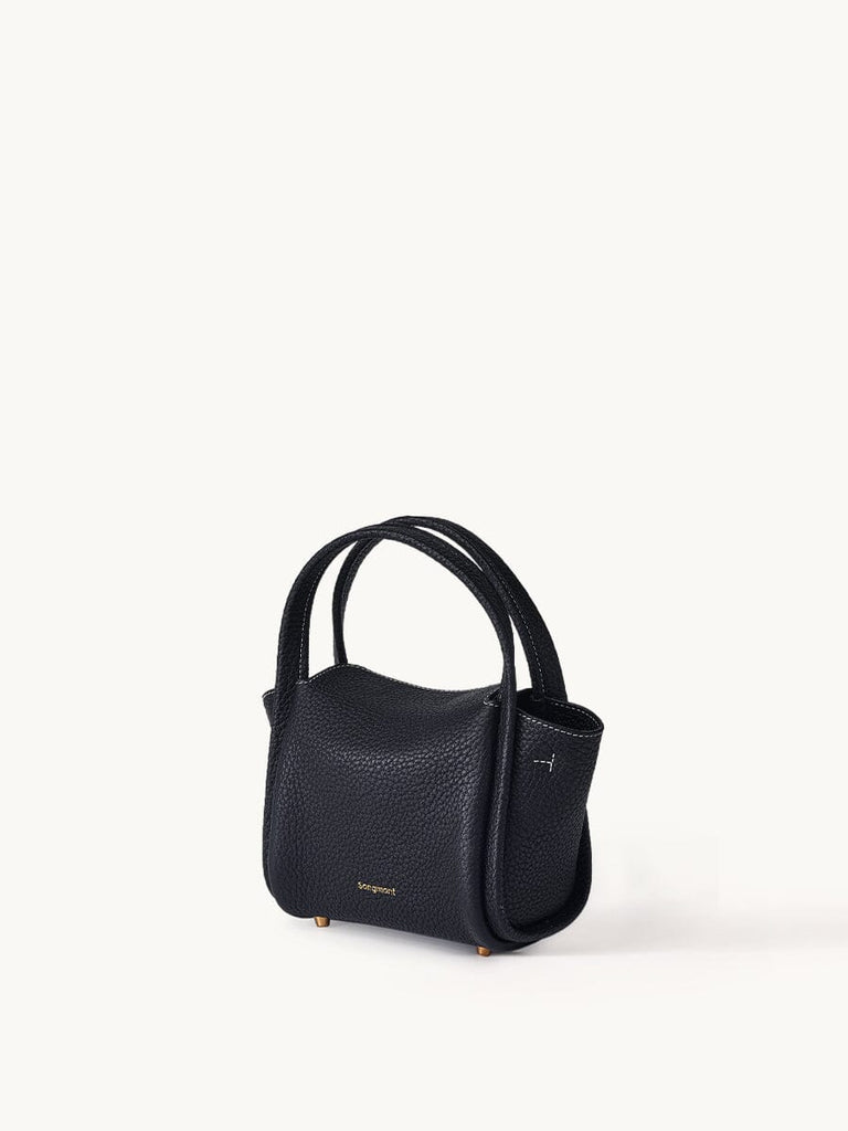 songmont ハンドバッグ　バッグインポーチ付き　スクエアバッグ Mini Bucket Bag in Onyx | Full-Grain Leather | Adjustable