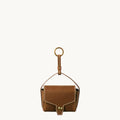 Sandal Mini Yore AirPods Case: vegetable-tanned leather with button closure and keyring.