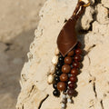 Songmont Prism Seed Charm with natural bodhi seeds and leather pouch