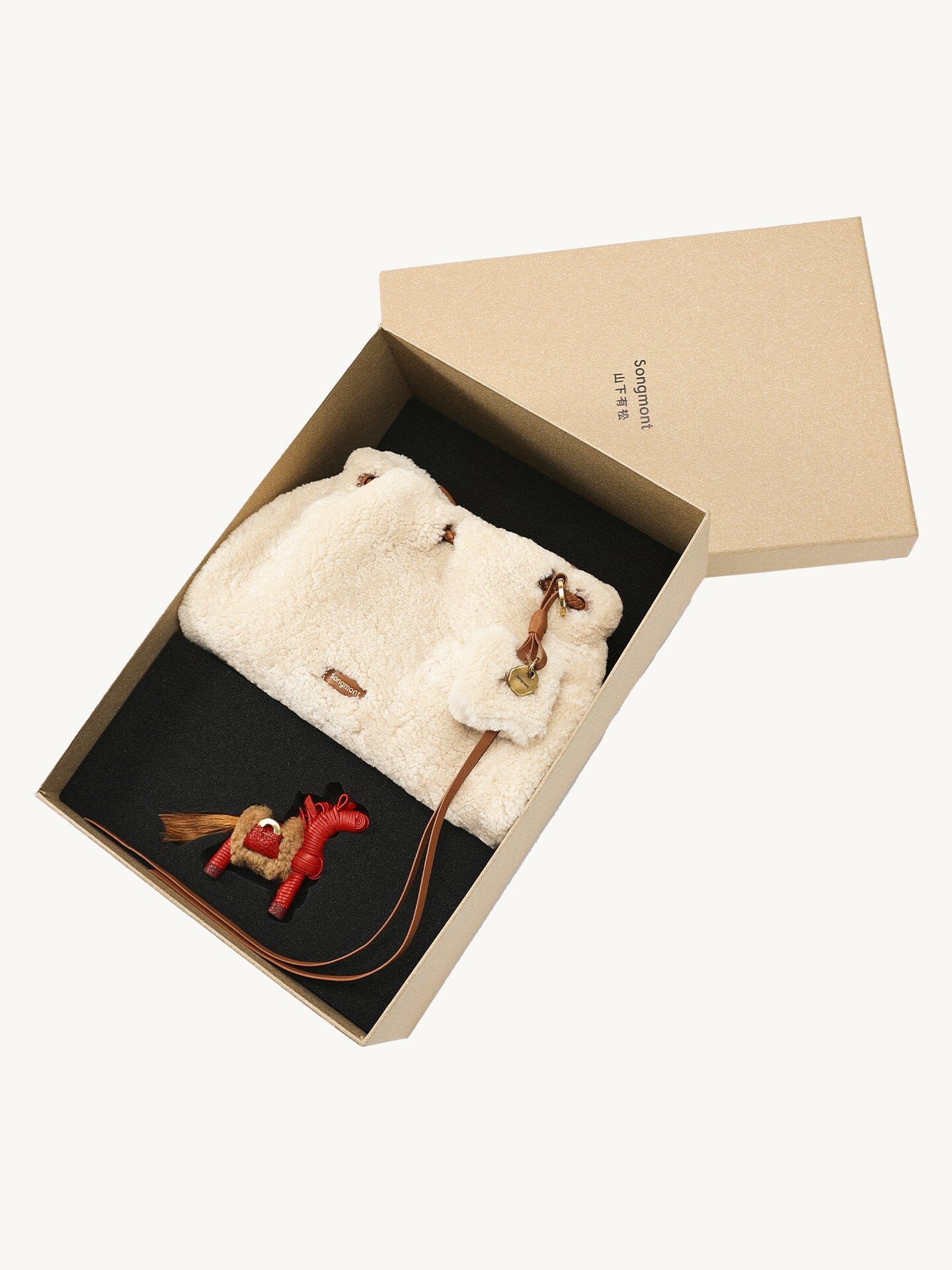 Shearling Gather Clutch Gift Box Songmont 