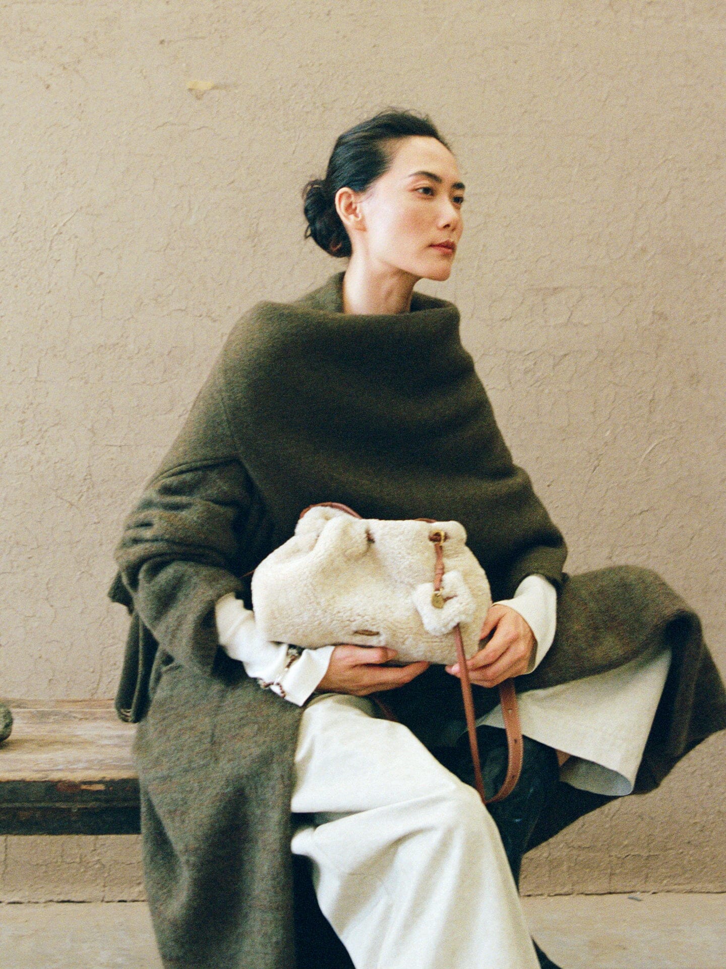 Shearling Gather Clutch Set Songmont 