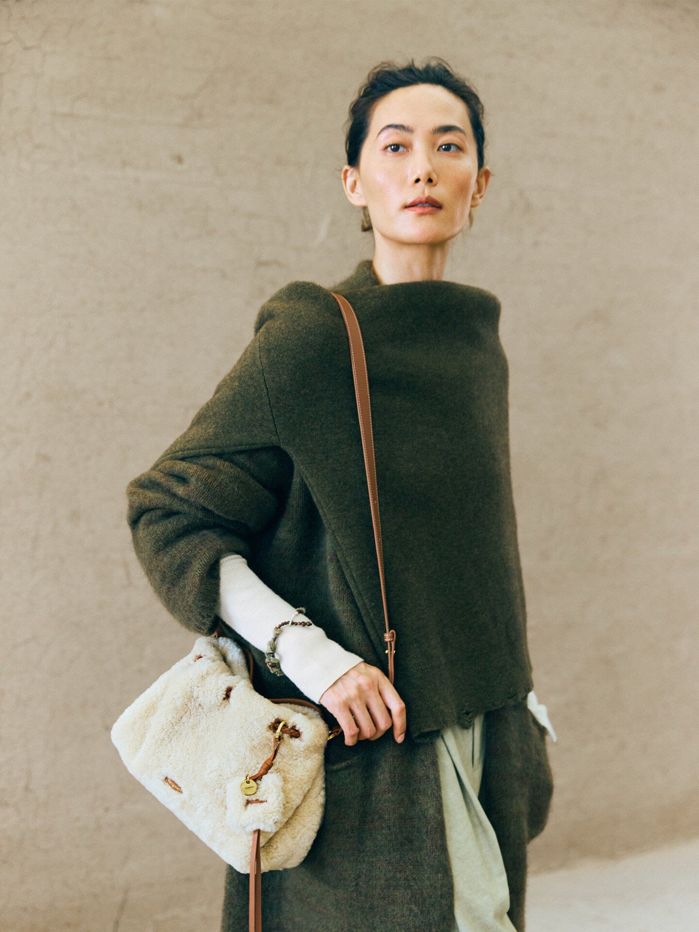 Shearling Gather Clutch Set Songmont 