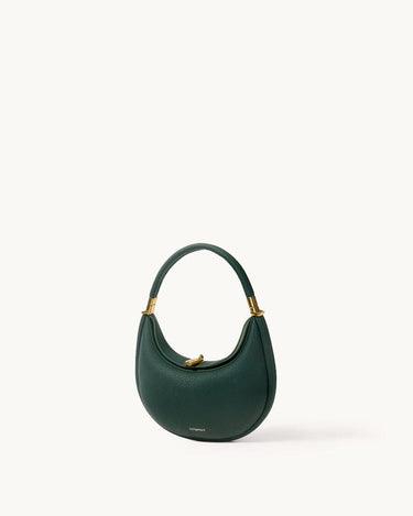 Small Luna Bag in Emerald green leather with gold hardware