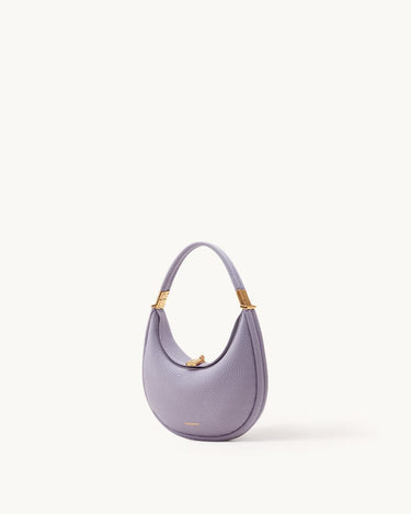 Small Luna bag in lavender pebbled leather with gold hardware