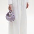Small Luna Bag in lavender pebbled leather with gold hardware