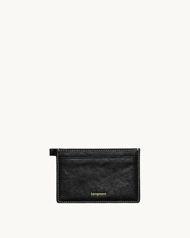 Black Yore Card Holder by Songmont made from vegetable-tanned leather.