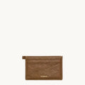 Yore Card Holder in brown vegetable-tanned leather with embossed Songmont logo.