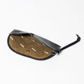 Yore Glasses Case in vegetable-tanned leather with patterned interior and stainless steel snap