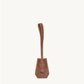 Sandal brown Yore Key Chain made of vegetable-tanned leather with embossed logo, perfect as a bag charm or key holder.