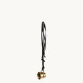 Worry-Free Cup Charm: Vegetable-tanned leather cord with gold alloy charm.