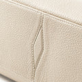 Yore Toast Bag in Cloud: Full-grain tumbled leather, diamond stitch detail, and precise stitching.